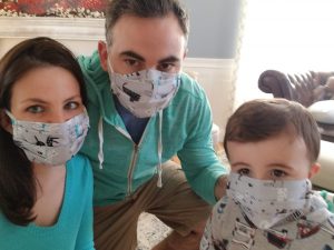 My family and I wearing our face masks to protect the spread of COVID-19